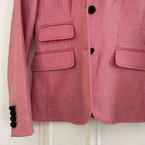 J. Crew Pink Herringbone Blazer, Cashmere, Size 2